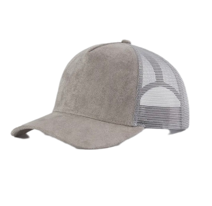 suede mesh trucker hat