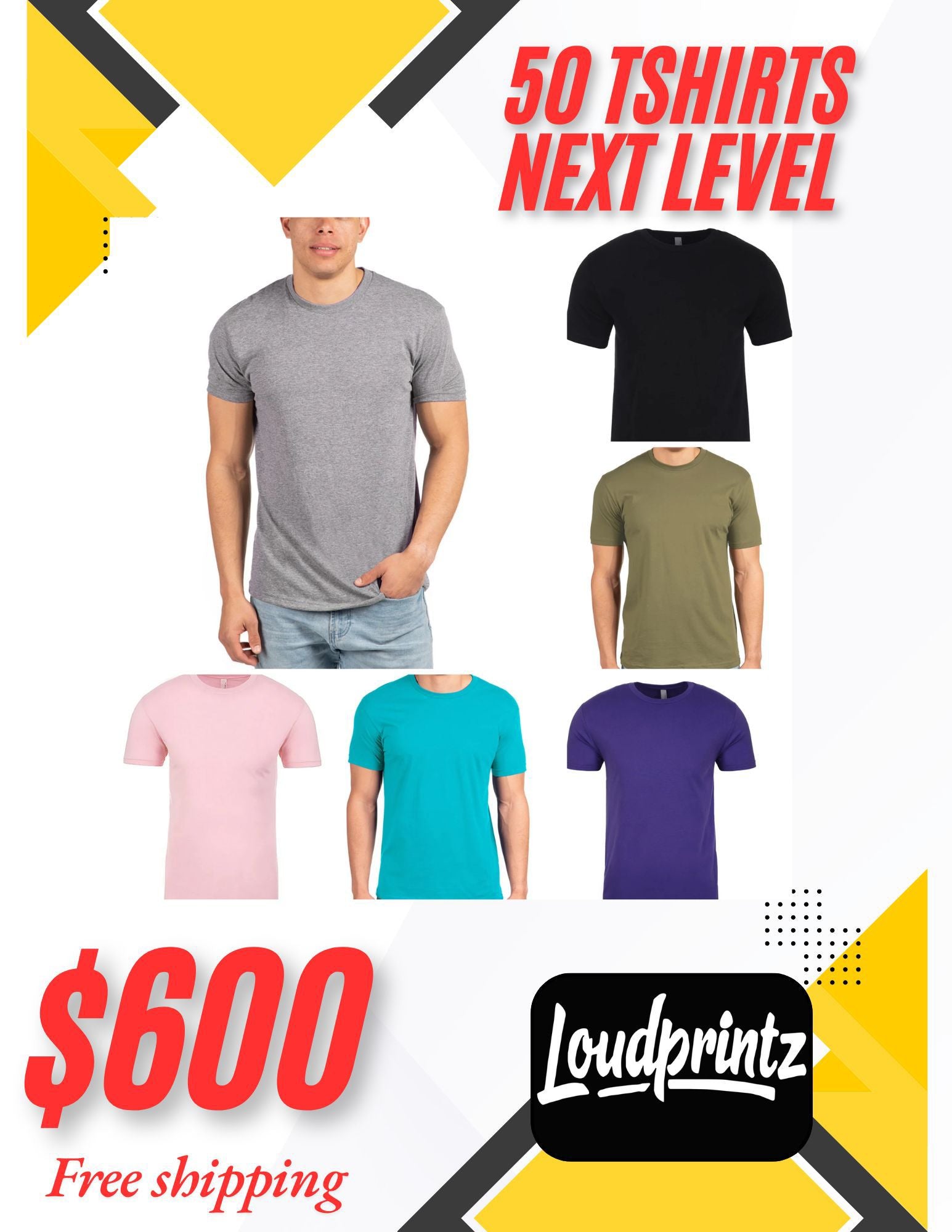 NEXT LEVEL 50 TSHIRTS PACK