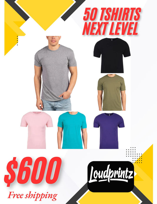 NEXT LEVEL 50 TSHIRTS PACK
