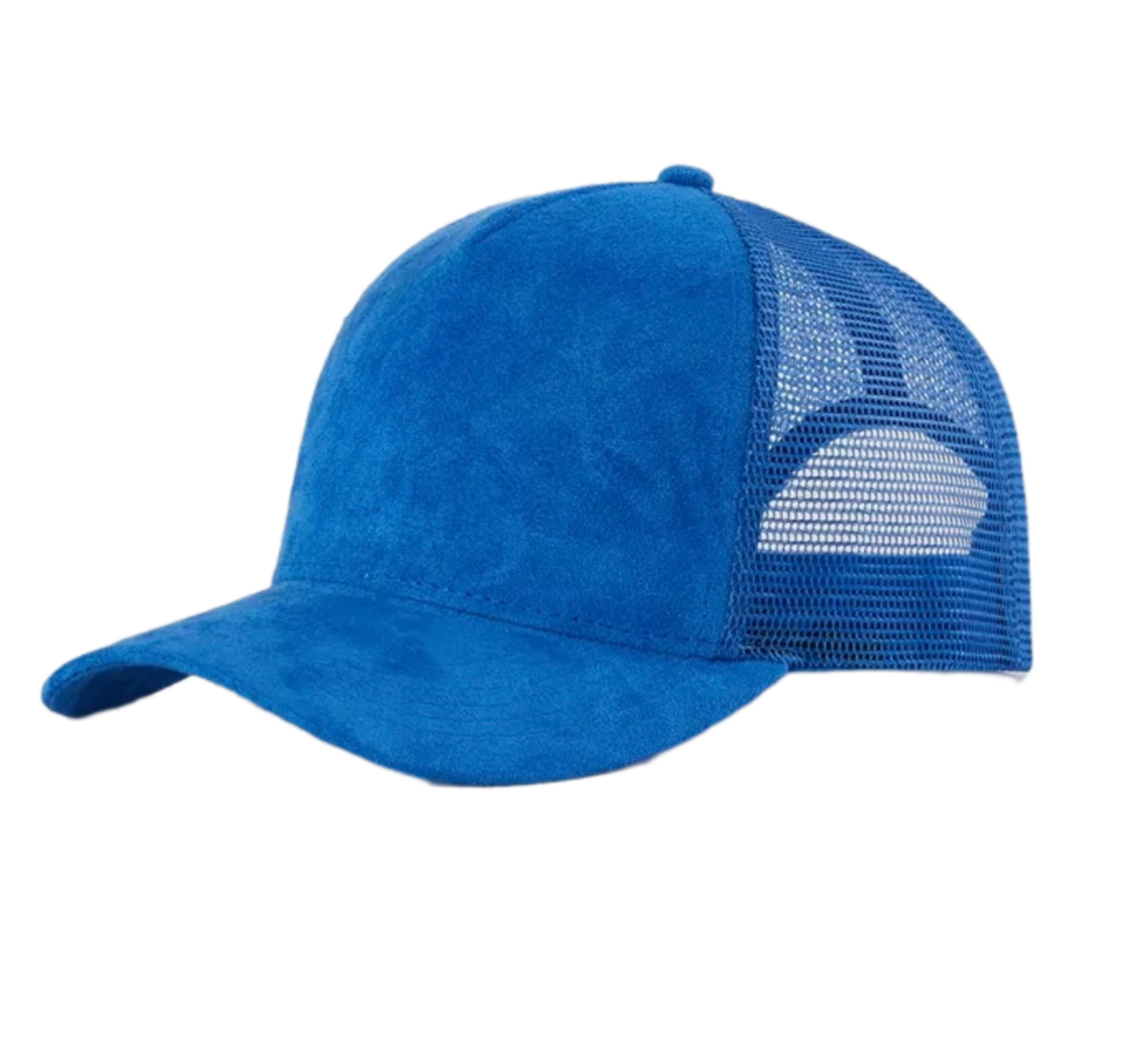 suede mesh trucker hat