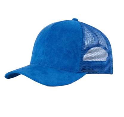 suede mesh trucker hat
