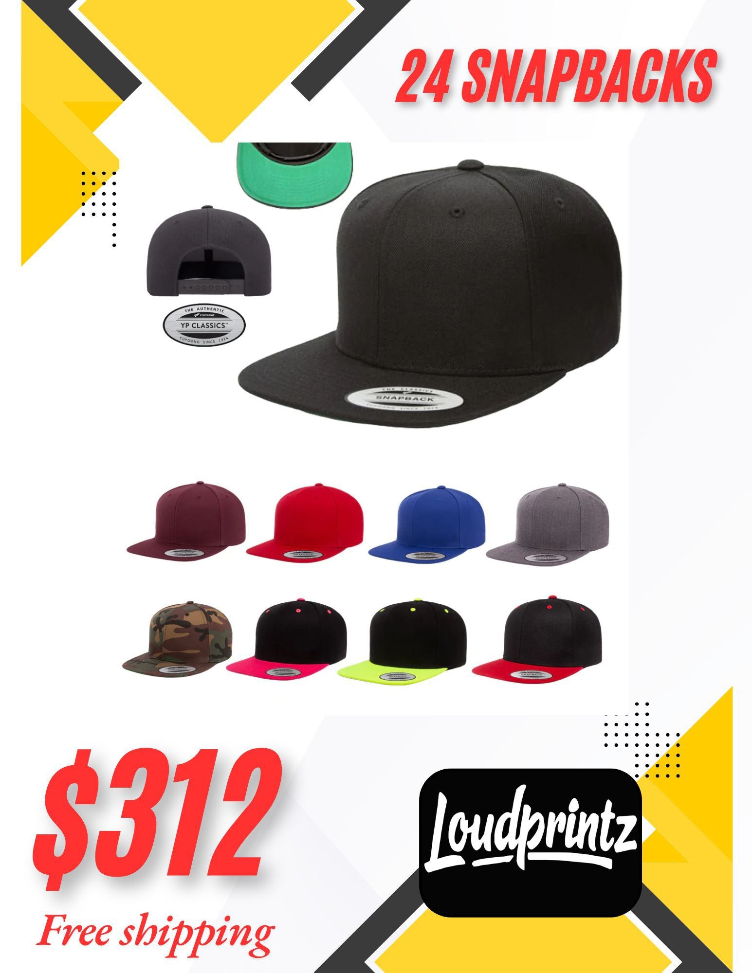24 PACK SNAPBACKS DEAL