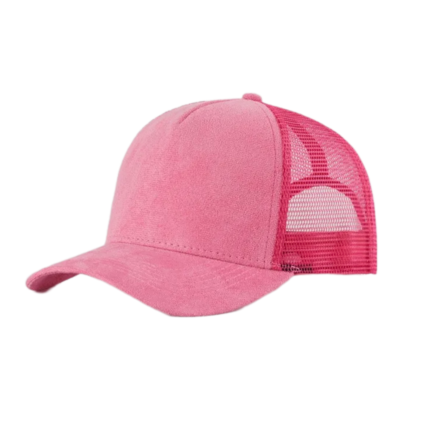 suede mesh trucker hat