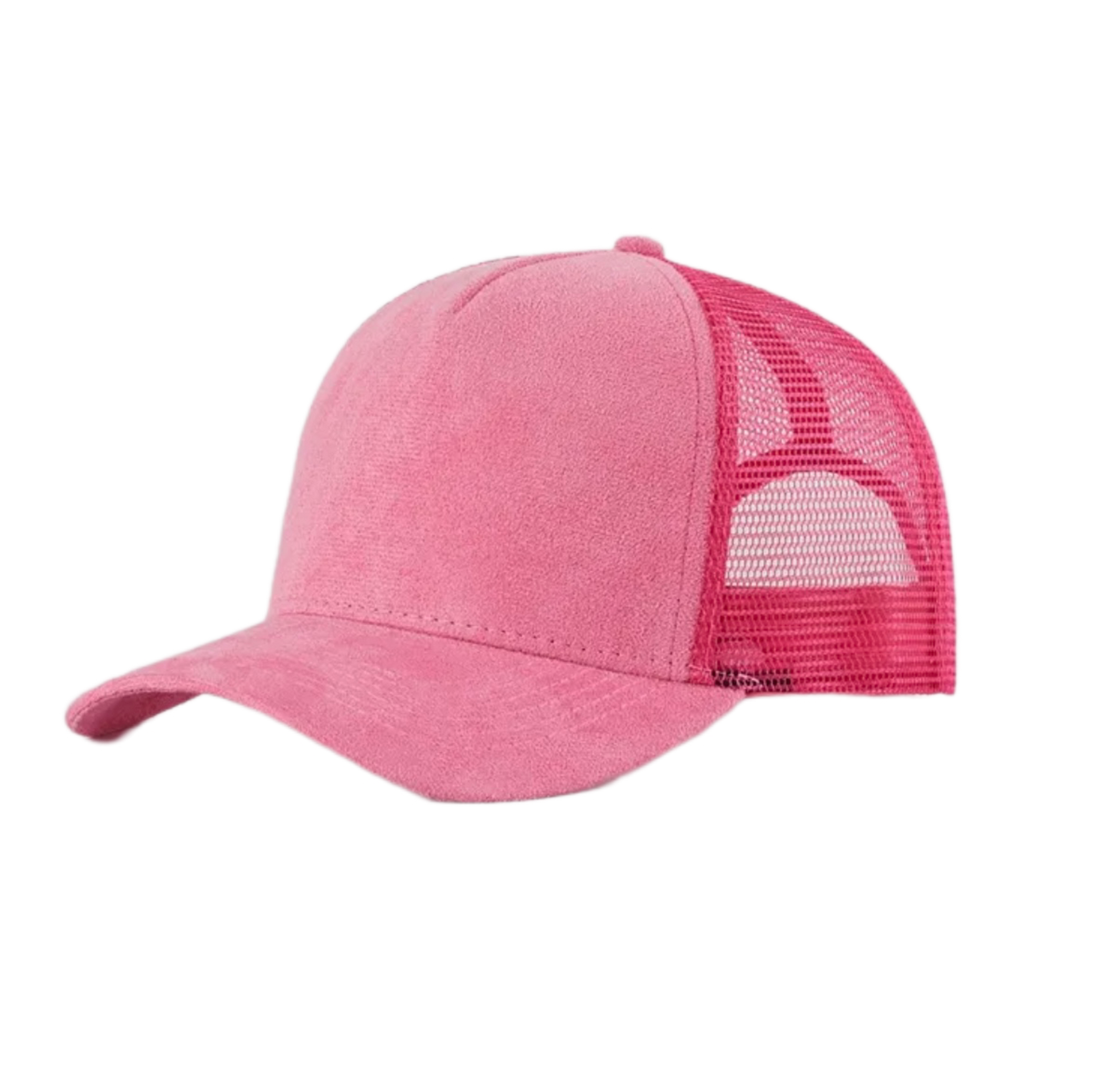 suede mesh trucker hat