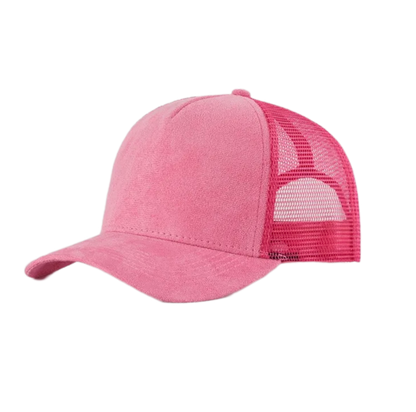 suede mesh trucker hat