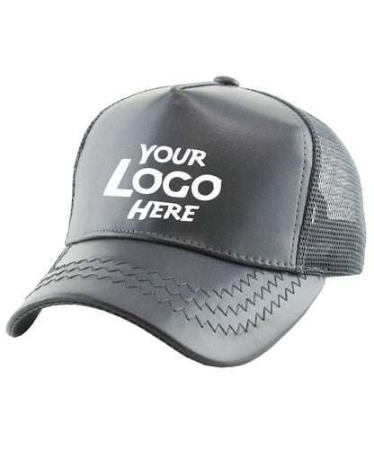 LEATHER MESHBACK TRUCKER